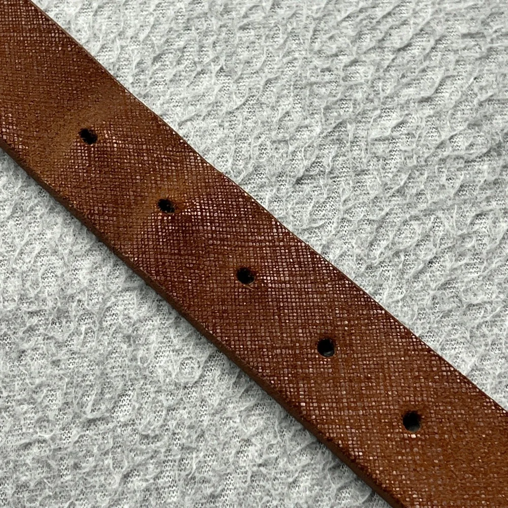 Allen Edmonds Hampton Ave Belt Mens 38 Brown Leather Solid Brass Buckle USA